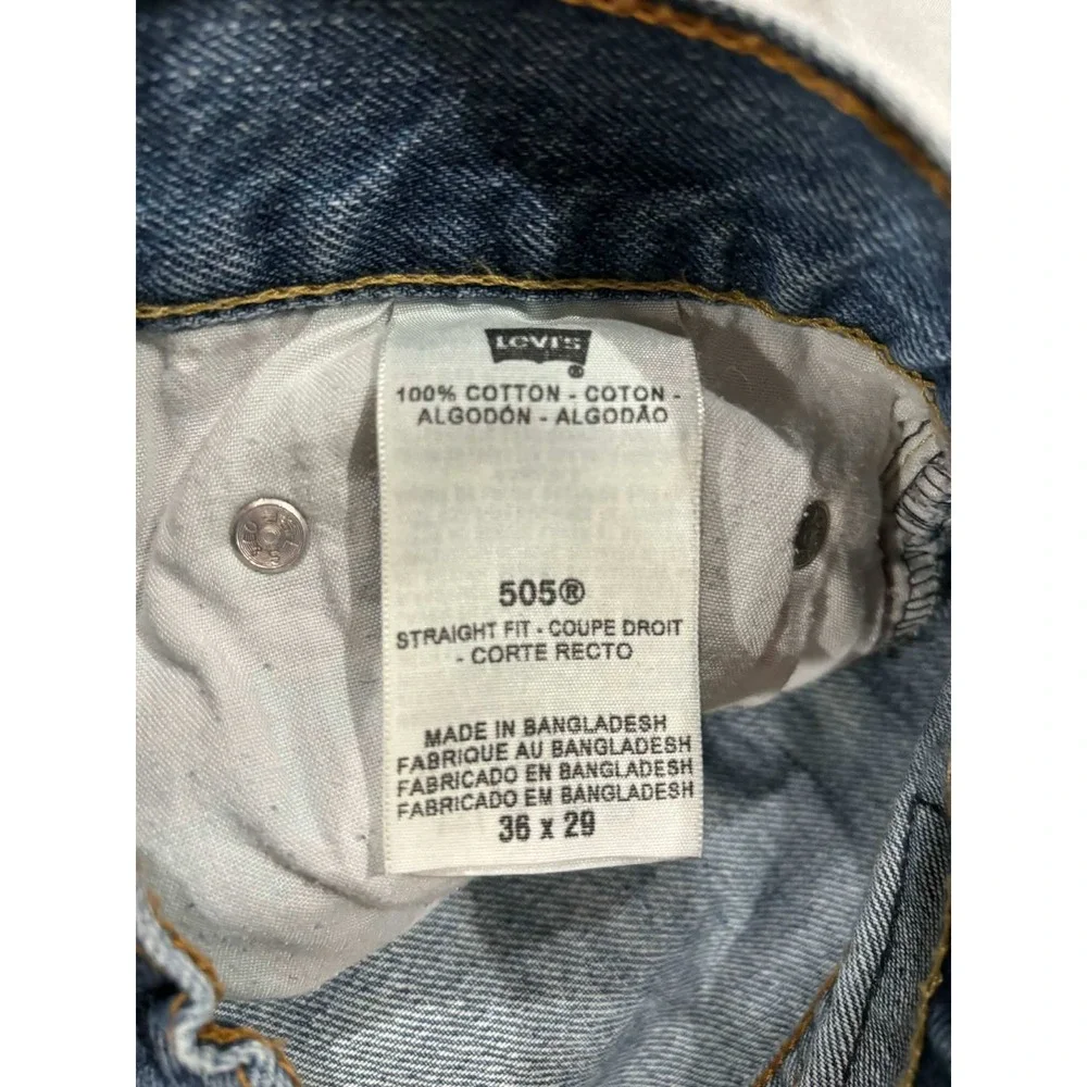 Levi's 505 Mens Jeans 36x29 Straight Fit‎ Blue Denim Classic